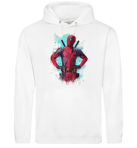 Чоловіча толстовка (худі) Deadpool artwork Білий фото