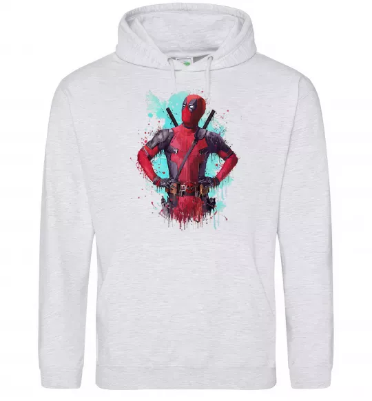 Чоловіча толстовка (худі) Deadpool artwork Сірий меланж фото