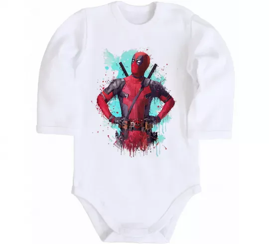 Дитячий бодік Deadpool artwork Білий фото