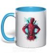 Чашка з кольоровою ручкою Deadpool artwork Блакитний фото