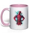 Чашка з кольоровою ручкою Deadpool artwork Ніжно рожевий фото