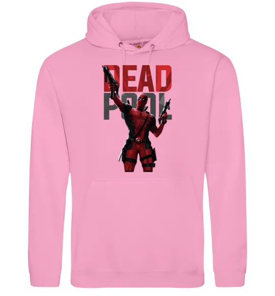 Чоловіча толстовка (худі) Deadpool and guns Рожевий фото