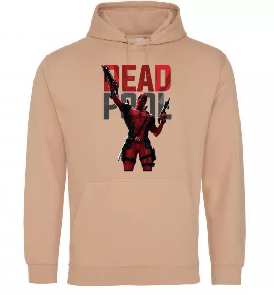 Чоловіча толстовка (худі) Deadpool and guns Пісочний фото
