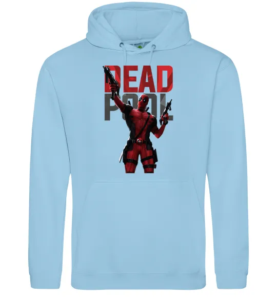 Жіноча толстовка (худі) Deadpool and guns Блакитний фото