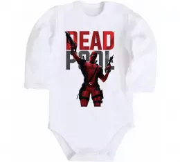 Детский боди Deadpool and guns Белый фото