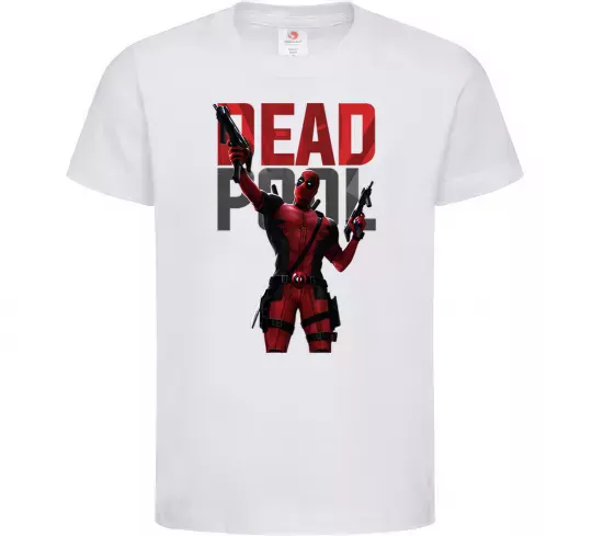Дитяча футболка Deadpool and guns Білий фото