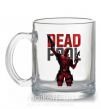 Чашка скляна Deadpool and guns Прозорий фото