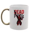 Чашка з кольоровою ручкою Deadpool and guns Золото фото