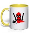 Чашка с цветной ручкой Deadpool's love Солнечно желтый фото
