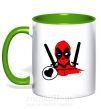Чашка з кольоровою ручкою Deadpool's love Зелений фото