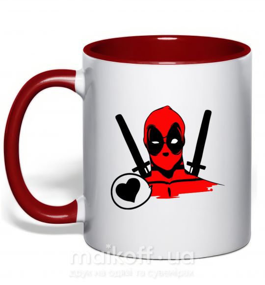 Чашка с цветной ручкой Deadpool's love Красный фото