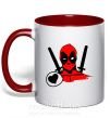Чашка з кольоровою ручкою Deadpool's love Червоний фото