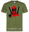 Мужская футболка Deadpool's love Оливковый фото