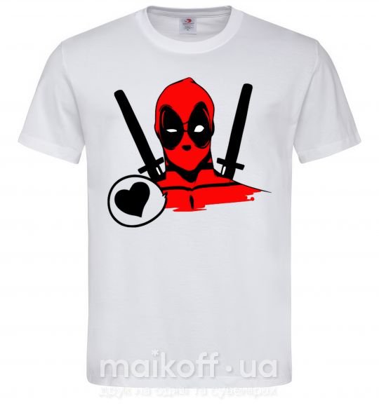 Чоловіча футболка Deadpool's love Білий фото