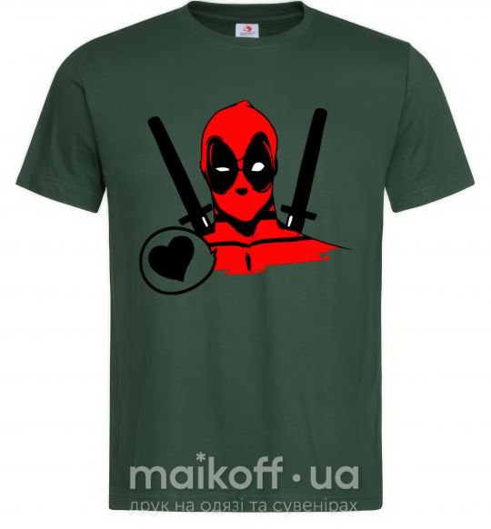Чоловіча футболка Deadpool's love Темно-зелений фото