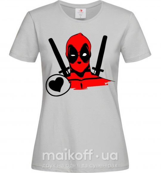 Женская футболка Deadpool's love Серый фото