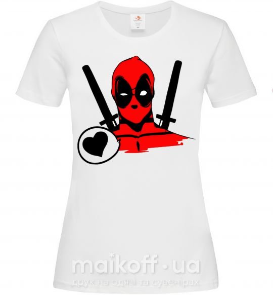 Жіноча футболка Deadpool's love Білий фото