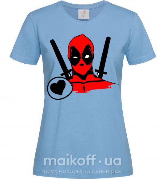 Женская футболка Deadpool's love Голубой фото