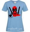 Жіноча футболка Deadpool's love Блакитний фото