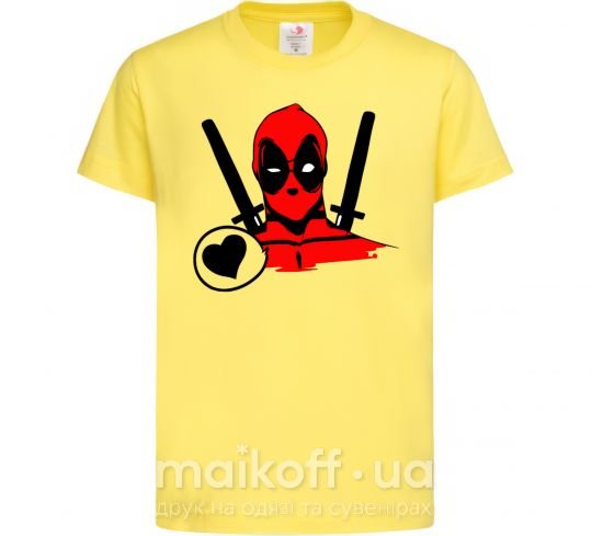 Дитяча футболка Deadpool's love Лимонний фото