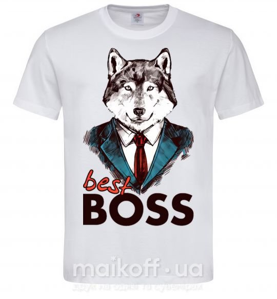 Мужская футболка Best Boss Белый фото