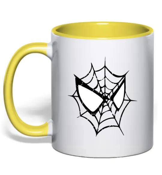 Чашка с цветной ручкой Spider man mask Лимонный фото