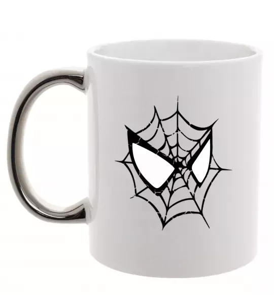 Чашка с цветной ручкой Spider man mask Серебро фото