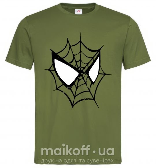 Мужская футболка Spider man mask Оливковый фото