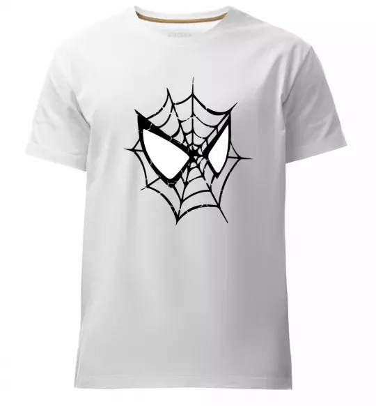 Мужская премиум футболка Spider man mask Белый фото