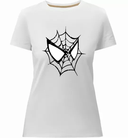 Жіноча преміум футболка Spider man mask Білий фото