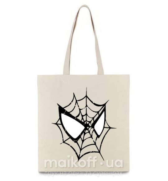 Эко-сумка Spider man mask Бежевый фото
