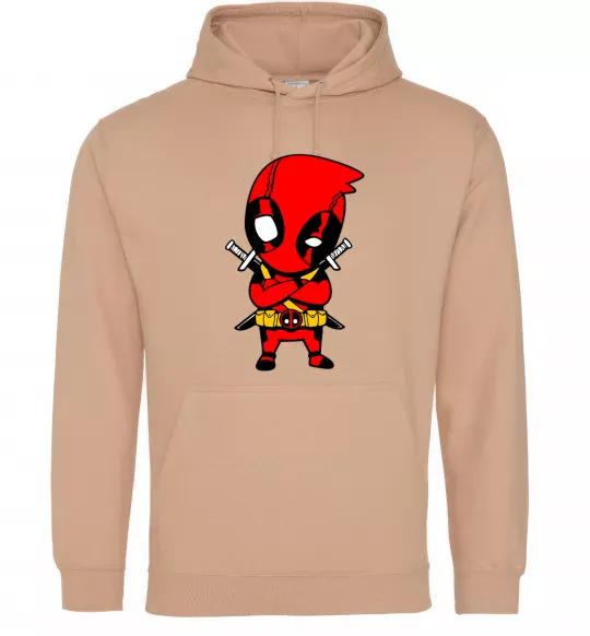 Чоловіча толстовка (худі) Дедпул з мечами Пісочний фото