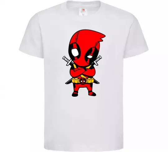 Детская футболка Дедпул з мечами Белый фото