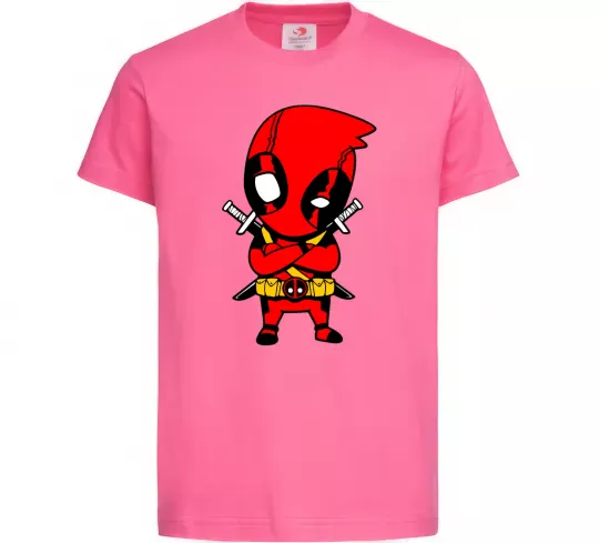 Детская футболка Дедпул з мечами Ярко-розовый фото