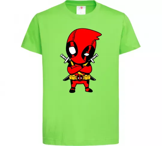 Детская футболка Дедпул з мечами Лаймовый фото