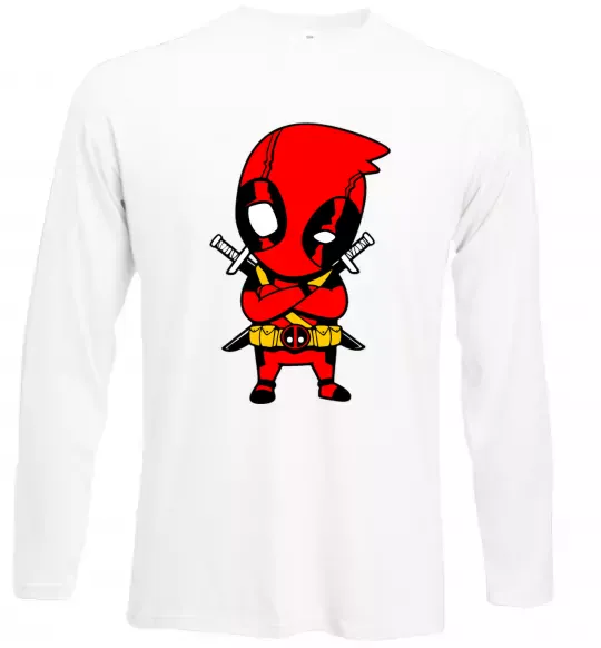 Лонгслів Дедпул з мечами Білий фото