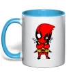 Чашка с цветной ручкой Дедпул з мечами Голубой Чашка с цветной ручкой Дедпул з мечами Голубой фото