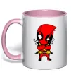 Чашка с цветной ручкой Дедпул з мечами Нежно розовый Чашка с цветной ручкой Дедпул з мечами Нежно розовый фото