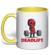 Чашка с цветной ручкой Deadlift Солнечно желтый фото