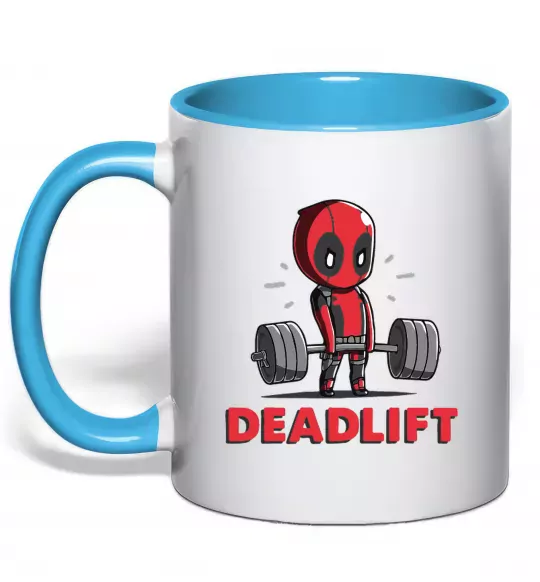 Чашка с цветной ручкой Deadlift Голубой фото