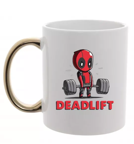 Чашка с цветной ручкой Deadlift Золото фото