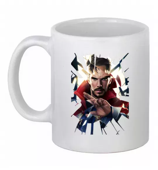 Чашка керамічна Доктор Стрендж скло Білий фото