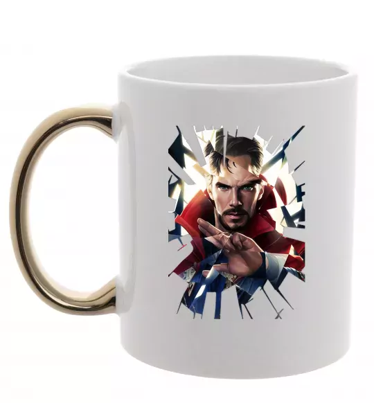 Чашка з кольоровою ручкою Доктор Стрендж скло Золото фото