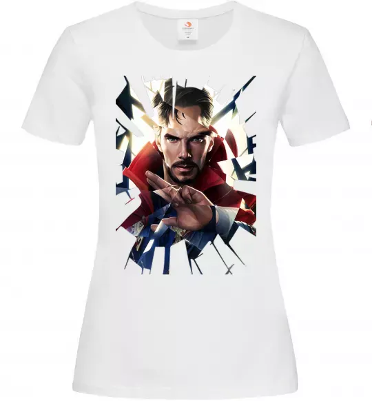 Жіноча футболка Доктор Стрендж скло Білий фото