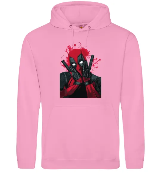Чоловіча толстовка (худі) Дедпул розчулюється Рожевий фото