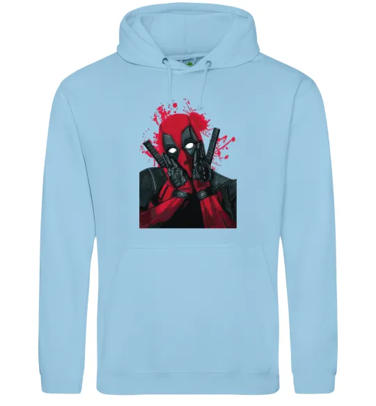 Жіноча толстовка (худі) Дедпул розчулюється Блакитний фото