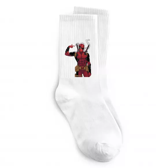 Носки Дедпул рука Белый фото