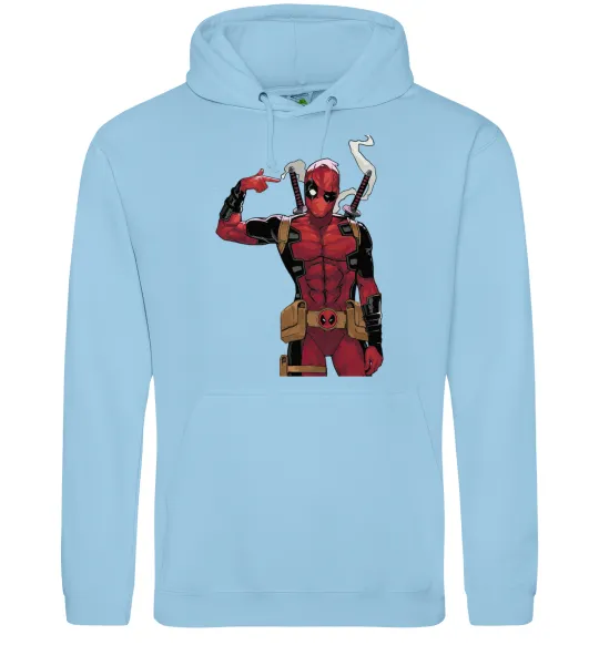 Женская толстовка (худи) Дедпул рука Голубой фото
