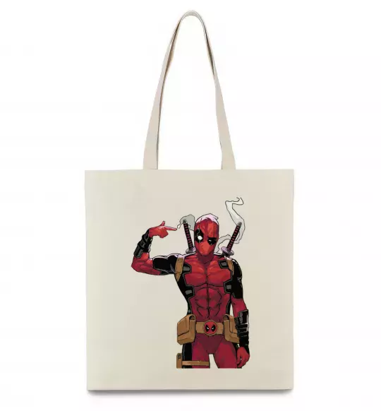 Еко-сумка Дедпул рука Бежевий фото