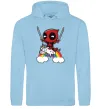 Чоловіча толстовка (худі) Дедпул на веселці Блакитний фото